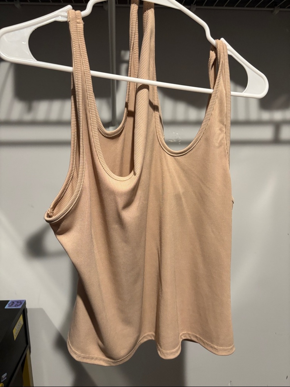 Ribbed Tank Top in Nude Tan